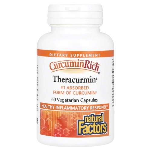 Natural Factors CurcuminRich Theracurmin Куркумин, 60 вегетарианских капсул