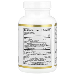 California Gold Nutrition, комплекс для здоровья сердца со смесью CardioAmino, смесью CardioPhyto и коэнзимом Q10, 180 растительных капсул