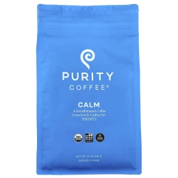 Purity Coffee, Calm, молотый, без кофеина, 340 г (12 унций)