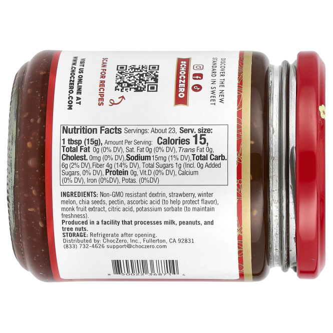 ChocZero, Спред с клубникой, 340 г (12 унций)