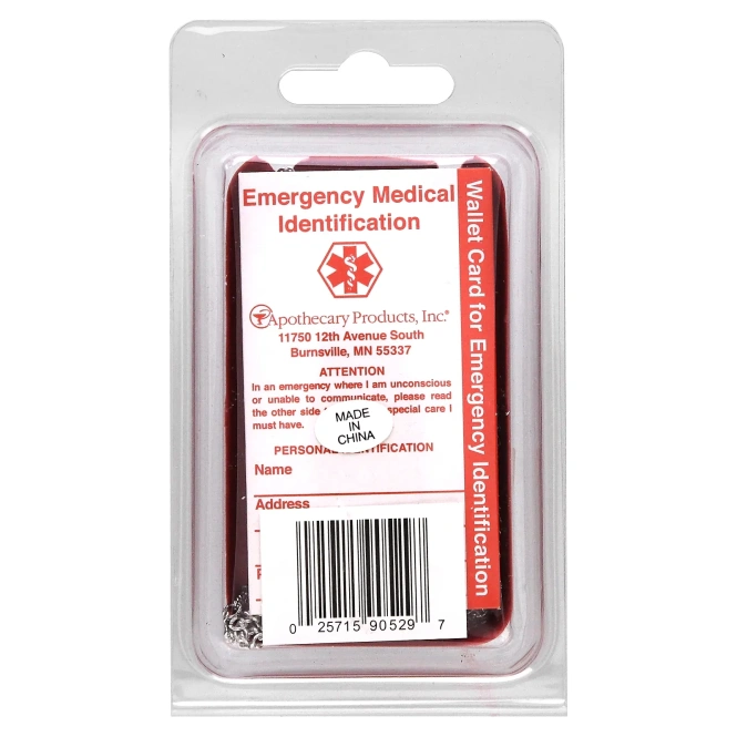 Emerge-Alert, колье для идентификации в экстренных случаях, пустое, 1 шт.