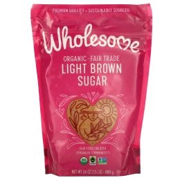 Wholesome Sweeteners, Inc., Органический легкий коричневый сахар, 1.5 фунта (680 г)