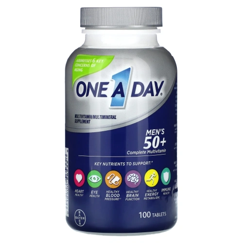 One-A-Day, Для мужчин 50+, польза для здоровья, мультивитаминная/мультиминеральная добавка, 100 таблеток