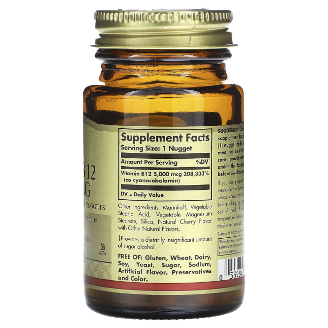 Solgar, Megasorb, витамин B12, 5000 мкг, 30 таблеток