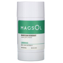 Magsol, Magnesium Deodorant, Lemongrass, 3.2 oz (95 g)