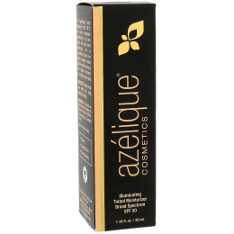 Azelique, Осветляющий солнцезащитный увлажняющий крем-тинт широкого спекта SPF 20, средняя защита, не испытывается на животных, сертифицированный веганский, 35 мл (1,18 унций)