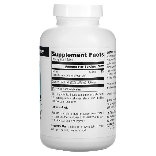 Source Naturals, Энергетическое средство гуарана, 900 мг, 200 таблеток