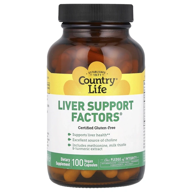 Country Life, Liver Support Factors, 100 веганских капсул