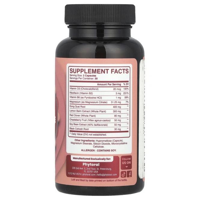 Phytoral, добавка для поддержки в период менопаузы, 60 капсул