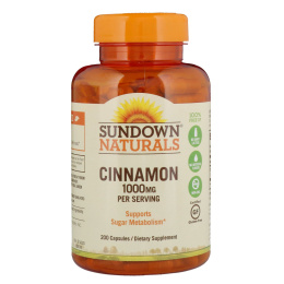 Sundown Naturals, Корица, 1000 мг, 200 капсул