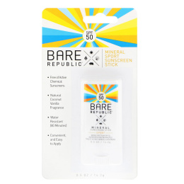 Bare Republic, Спортивный карандаш на минеральной основе с солнцезащитными свойствам, SPF 50, 0,5 унц. (14,2 г)