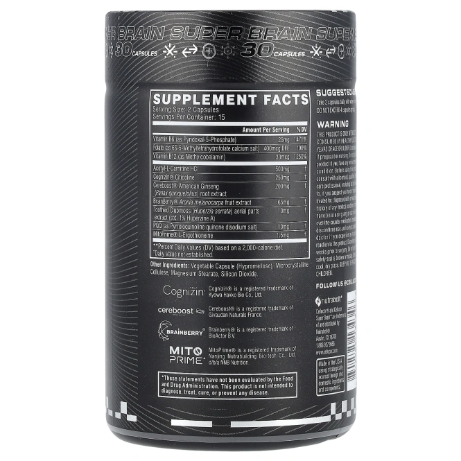C4 / Cellucor, Super Brain™, 30 капсул