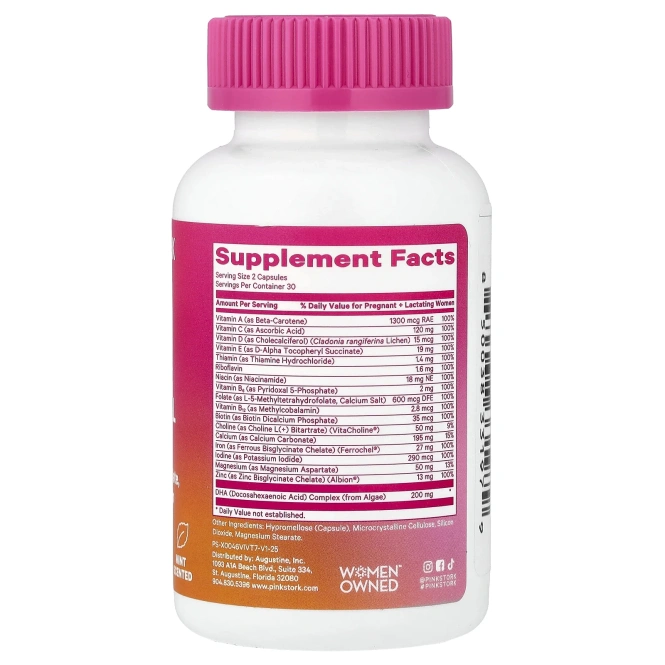Pink Stork, Total Prenatal + DHA, мята, 60 капсул