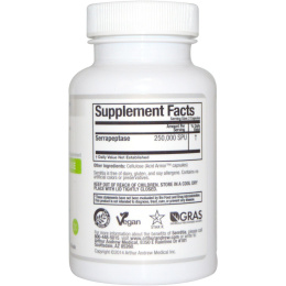 Arthur Andrew Medical, Serretia, чистая серрапептаза, 500 мг, 30 капсул