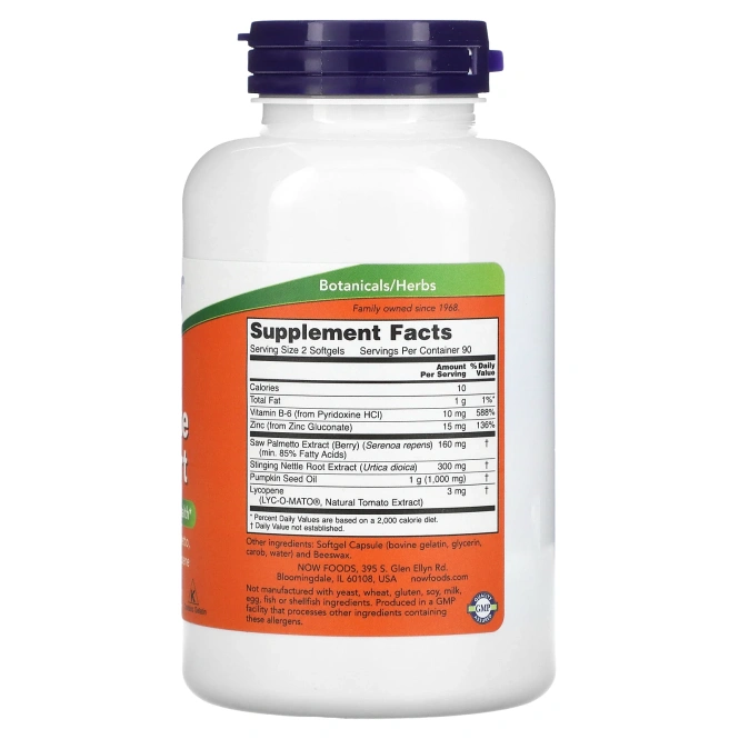 Now Foods, Prostate Support (поддержка предстательной железы), 180 желатиновых капсул