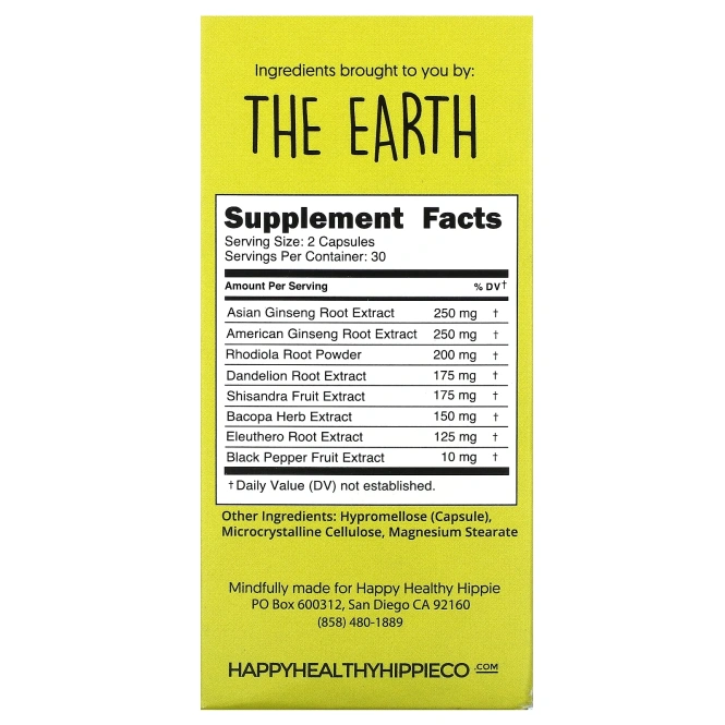 Happy Healthy Hippie, A Little Pick Me Up, энергия без кофеина, 60 растительных капсул