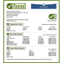 Lake Avenue Nutrition, липосомальный витамин C, с нейтральным вкусом, 1000 мг, 30 пакетиков по 5,7 мл (0,2 унции)