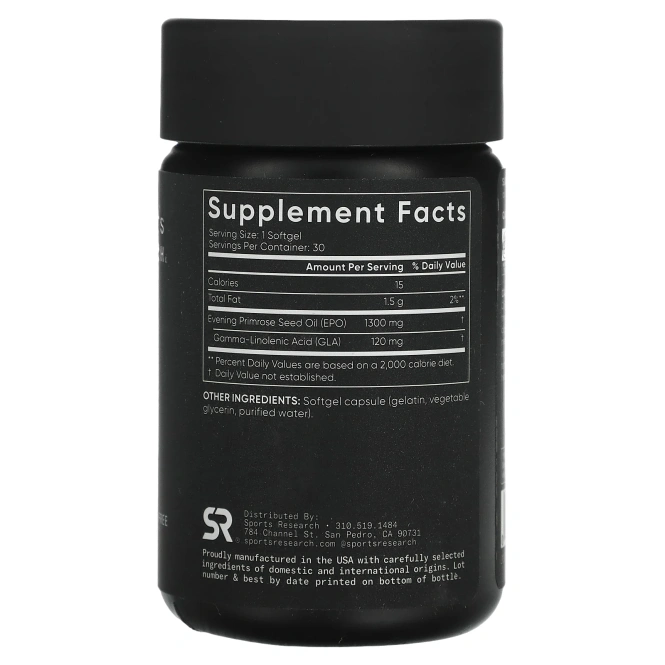 Sports Research, Масло примулы вечерней, 1300 мг, 30 мягких таблеток