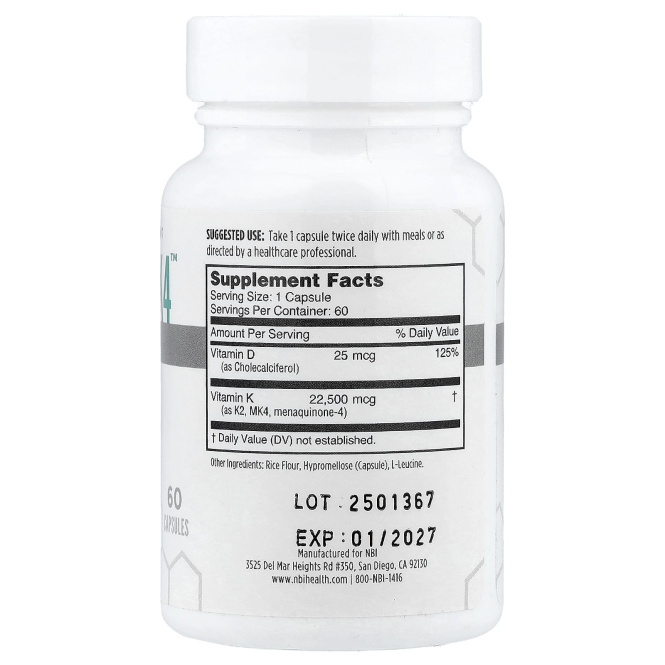 NBI, Osteo-MK4™, 60 капсул