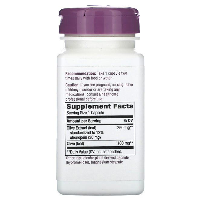 Nature's Way, Оливковые листья, стандартизированные, 60 капсул