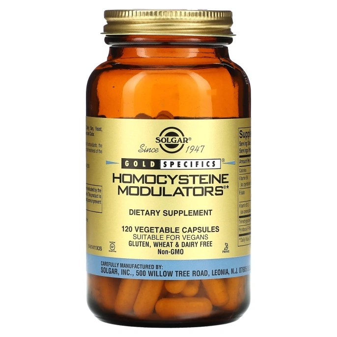 Solgar, Gold Specifics, модуляторы гомоцистеина, Homocysteine Modulators,120 вегетарианских капсул
