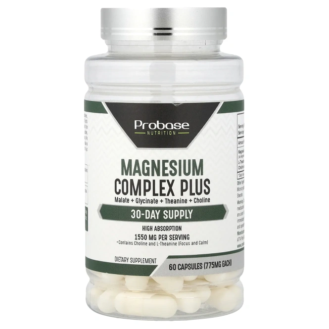 Probase Nutrition, комплекс магния плюс, 60 капсул