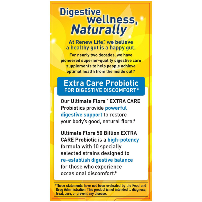 Renew Life, Дополнительная забота, пробиотик Ultimate Flora, 50 млрд, 90 растительных капсул