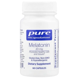 Pure Encapsulations, Мелатонин, 20 мг, 60 капсул