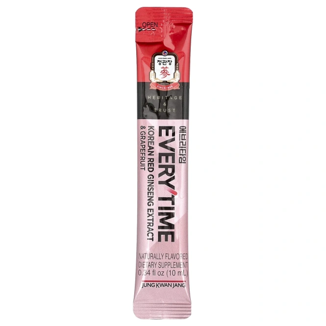 JungKwanJang, Экстракт корейского красного женьшеня, Everytime, грейпфрут, 10 стиков по 10 мл (0,34 жидк. Унции)
