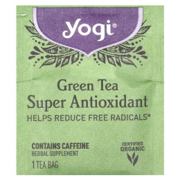 Yogi Tea, суперантиоксидант, зеленый чай, 16 чайных пакетиков, 32 г (1,12 унции)