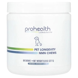 ProHealth Longevity, Pet Longevity NMN Chews, для собак, натуральная курица, 60 жевательных таблеток, 227 г (8 унций)