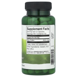 Swanson, Пчелиная пыльца, 800 мг, 100 капсул (400 мг на капсулу)