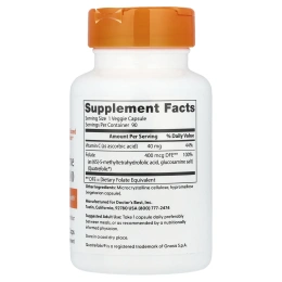 Doctor's Best Активный фолат 400, 90 капсул в растительной оболочке