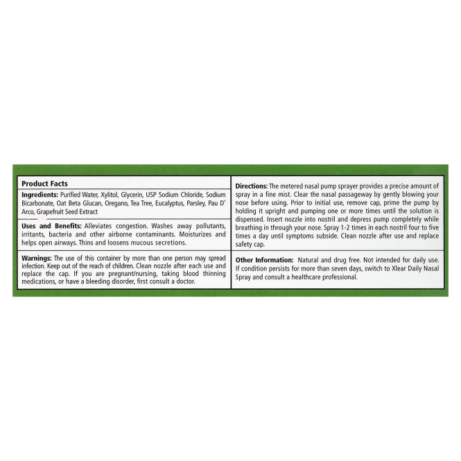 Xlear, Спасательный назальный спрей 1,5 жидких унции