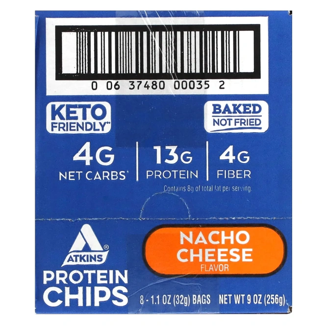 Atkins, Протеиновые чипсы с сыром Начо 8 шт.