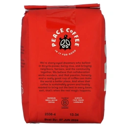Peace Coffee, Organic Peru, Whole Bean, Medium Roast, 12 oz (340 g)