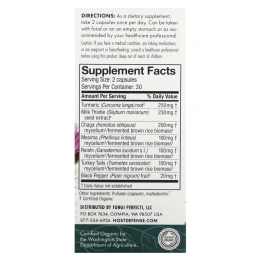 Fungi Perfecti, "Грибы и травы для печени" из серии "Грибы для защиты организма", пищевая добавка из грибов и трав для поддержания здоровья печени, 60 капсул в растительной оболочке