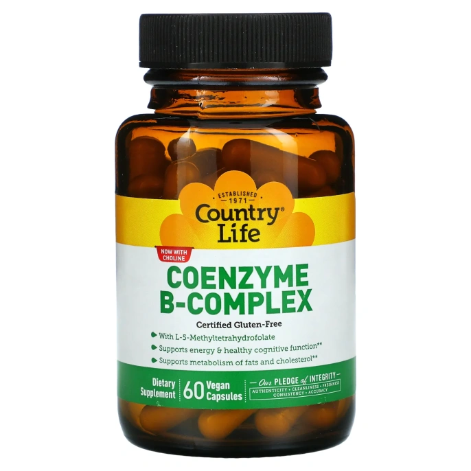 Country Life, Комплекс коэнзимов группы B, 60 веганские капсулы