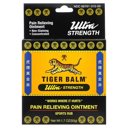 Tiger Balm, Мазь для снятия боли, ультра-сила, 1,7 унции (50 г)