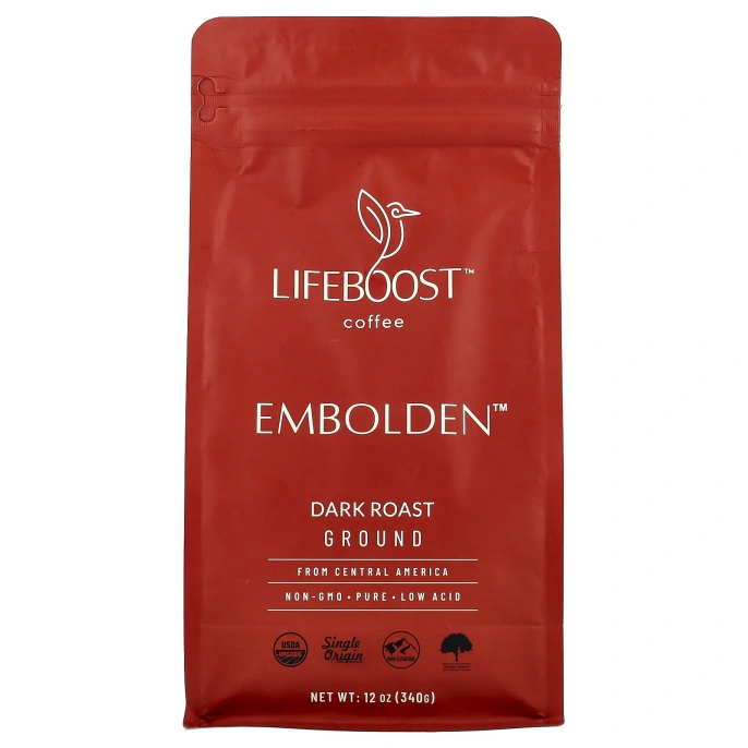 Lifeboost, Кофе Embolden ™, молотый, темной обжарки, 340 г (12 унций)