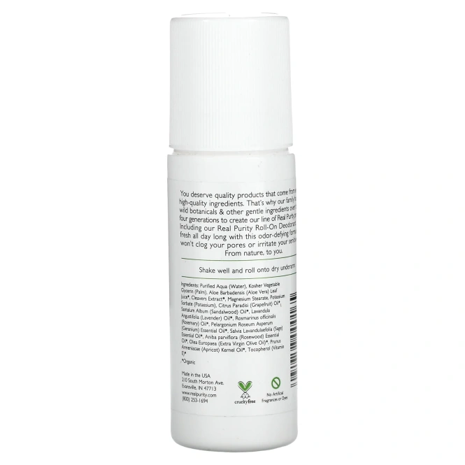 Real Purity, Шариковый дезодорант, 3 жидкие унции (89 мл)