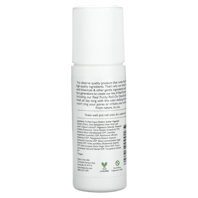 Real Purity, Шариковый дезодорант, 3 жидкие унции (89 мл)