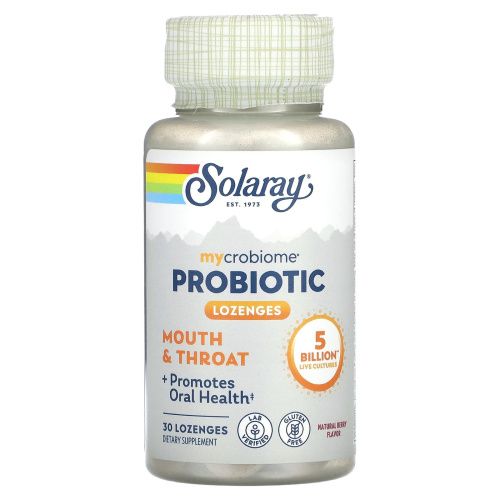 Solaray, Mycrobiome Probiotic, Mouth & Throat, Berry Flavor, 30 Lozenges