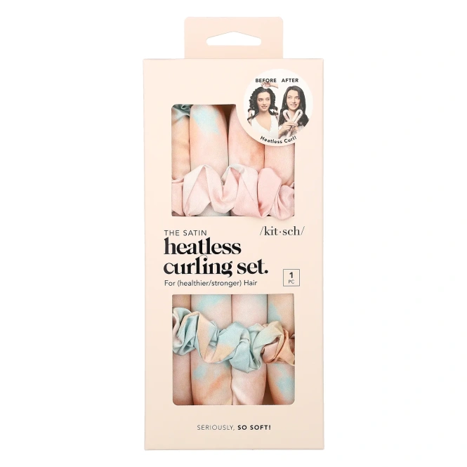 Kitsch, The Satin Heatless Curling Set, Sunset Tie Dye, один комплект
