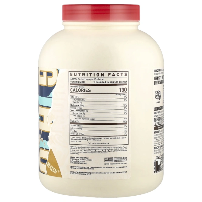 Ghost, Сывороточный протеин, Cinnabon®, 2176 г (4,8 фунта)