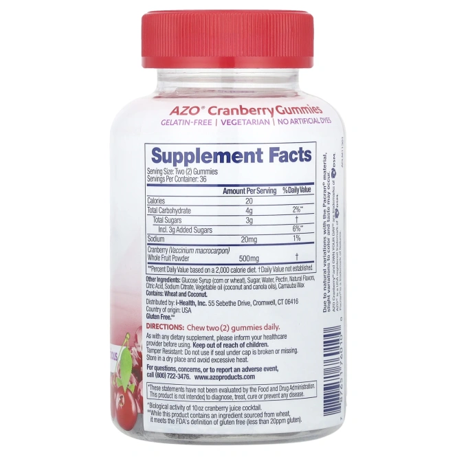 Azo, Жевательные таблетки с клюквой, смешанный вкус ягод, 72 жевательные таблетки с натуральным вкусом