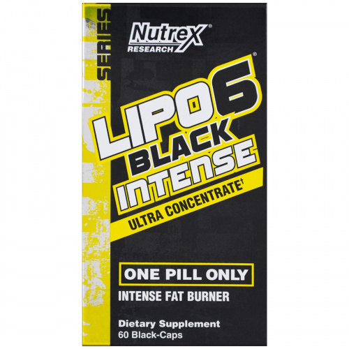 Nutrex Research, Lipo-6 Black Intense, ультра-концентрат, 60 черных капсул