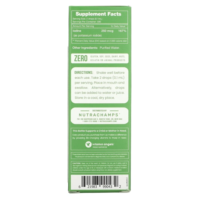 NutraChamps, Жидкий йод в каплях, без добавок, 60 мл (2 жидк. унц.)