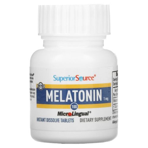 Superior Source, Мелатонин, 100 мгновенно растворимых таблеток
