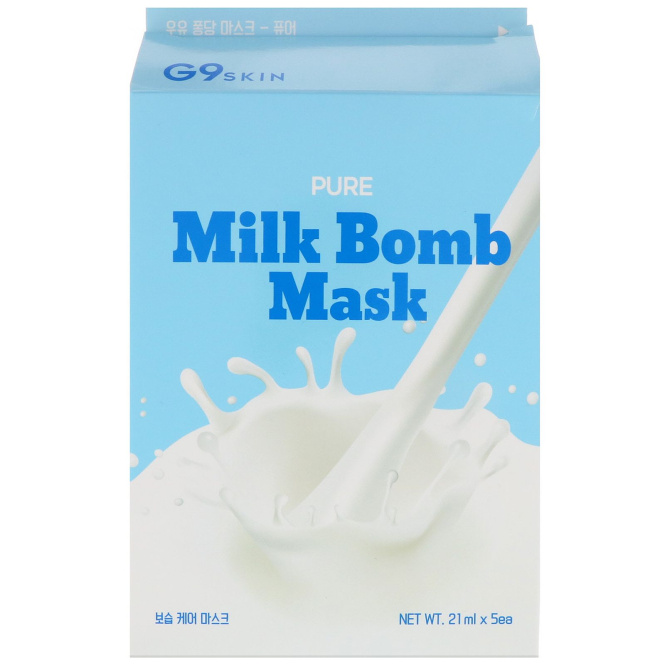 G9skin, Маска Pure Milk Bomb, 5 масок, 21 мл каждая